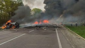 Tragická nehoda na dálnici u Kyjeva. (3. 5. 2022)
