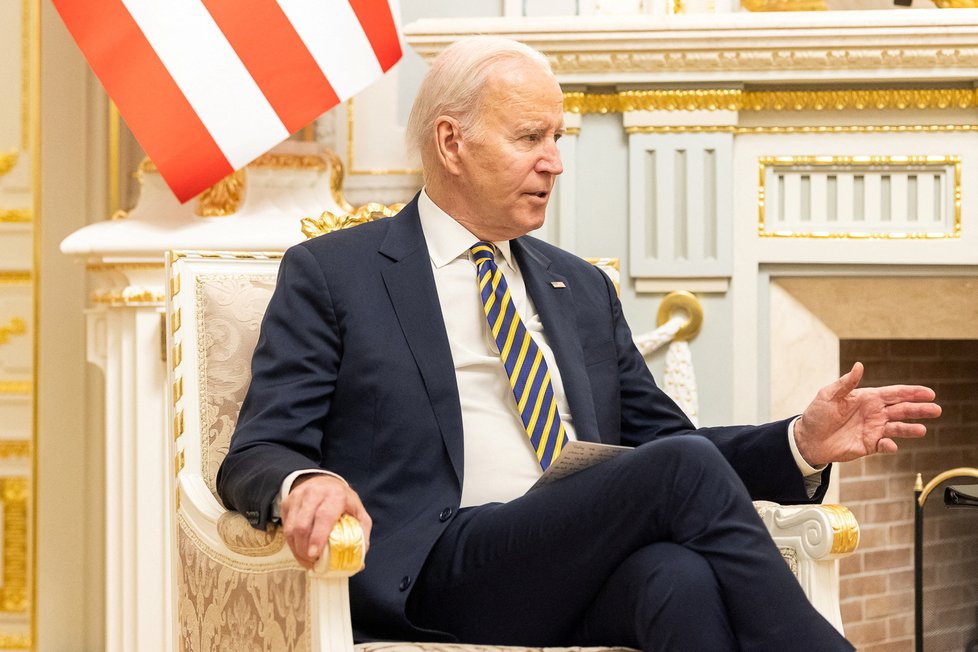 Americký prezident Joe Biden na návštěvě Kyjeva. (20.2.2023)