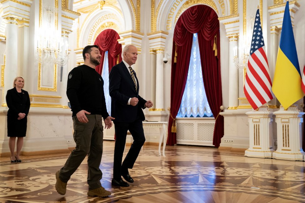 Americký prezident Joe Biden na návštěvě Kyjeva. (20.2.2023)