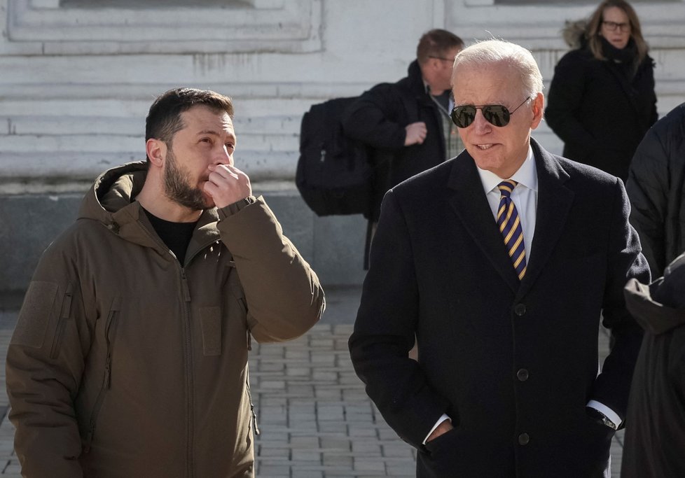 Americký prezident Joe Biden na návštěvě Kyjeva. (20.2.2023)