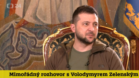 Volodymyr Zelenskyj při rozhovoru pro ČT: