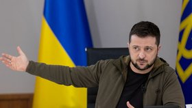 Ukrajinský prezident Volodymyr Zelenskyj při rozhovoru pro média