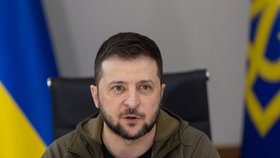 Ukrajinský prezident Volodymyr Zelenskyj při rozhovoru pro média