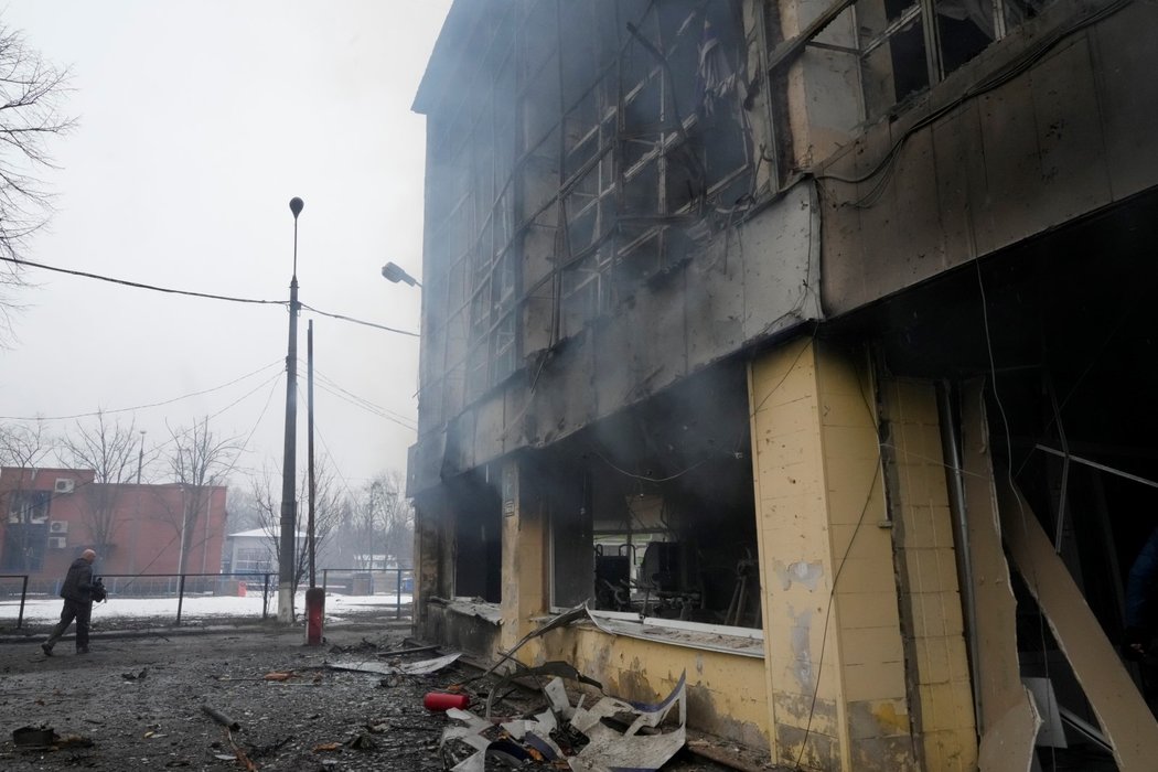 Zničený Kyjev. (2.3.2022)