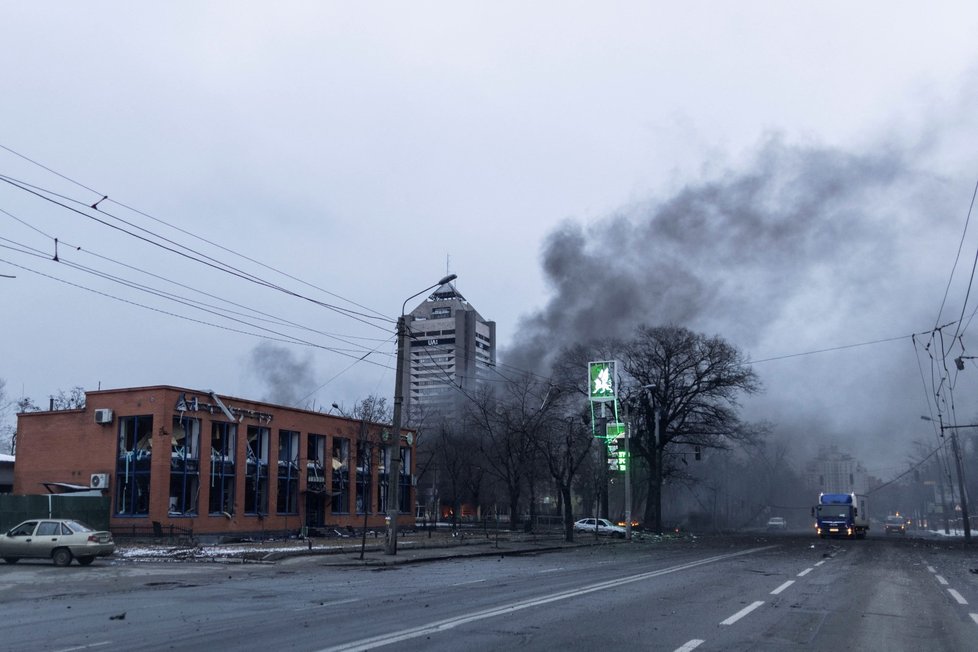 Exploze v Kyjevě. (1.3.2022)
