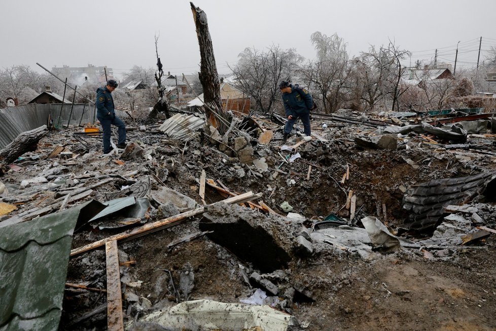 Následky ruského ostřelování v Doněcké oblasti (15.12.2023)
