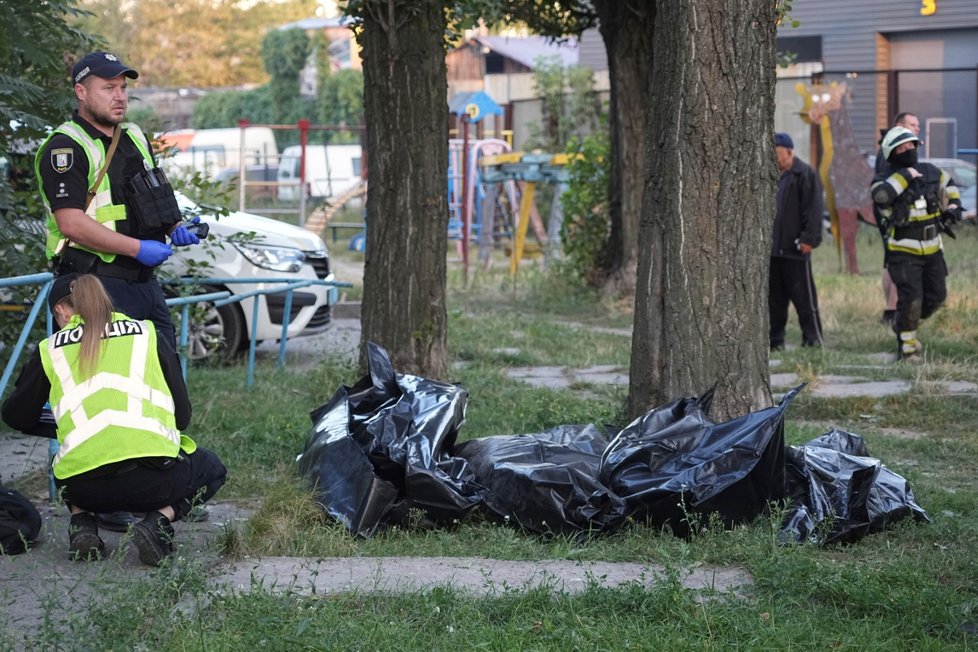 Následky ruského útoku na Kyjev. (28.8.2025) Následky ruského útoku na Kyjev. (28.8.2025)