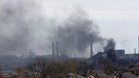 Ocelárny Azovstal v Mariupolu. (21.4.2022)