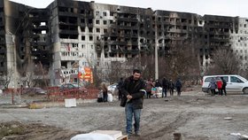 Zdevastované město Mariupol (17. 3. 2022)