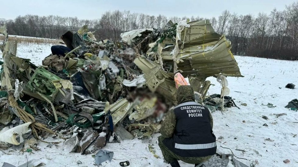 Trosky ruského letounu v Belgorodské oblasti