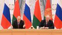 Vladimir Putin a Alexandr Lukašenko na jednání v Minsku. (19.12.2022) Vladimir Putin a Alexandr Lukašenko na jednání v Minsku. (19.12.2022)