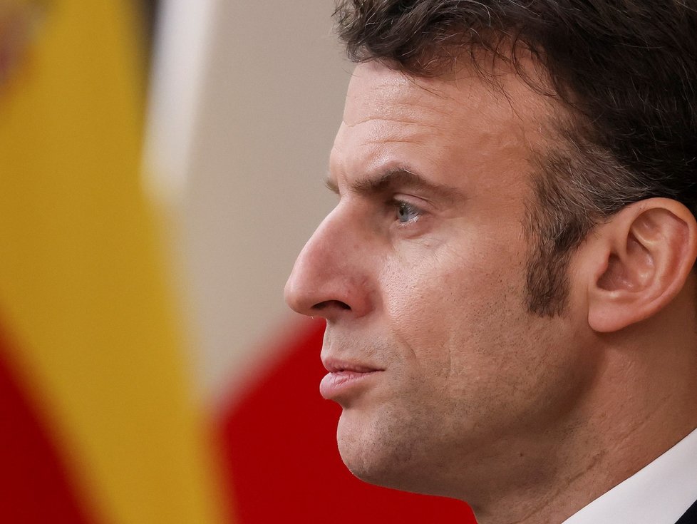 Summit v Bruselu: Francouzský prezident Emmanuel Macron. (9.2.2023)