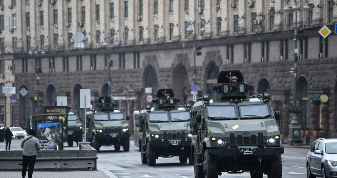 Ukrajinská armáda v Kyjevě. (24. 2. 2022)