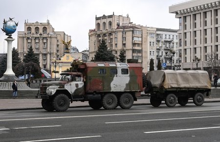 Ukrajinská armáda v Kyjevě. (24. 2. 2022)