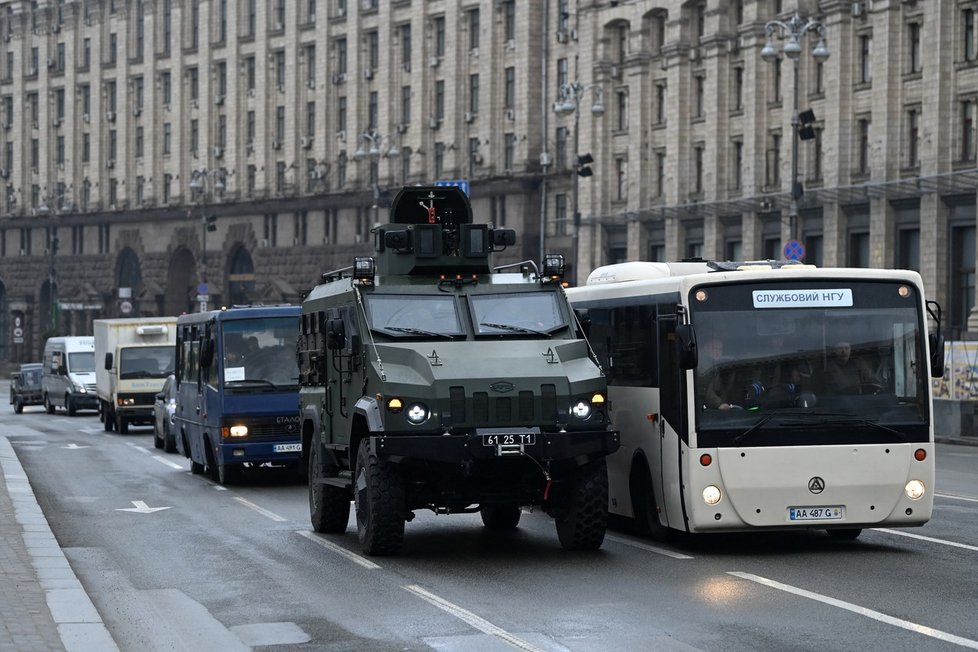 Ukrajinská armáda v Kyjevě. (24. 2. 2022)