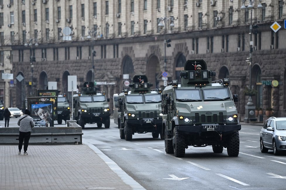 Ukrajinská armáda v Kyjevě. (24. 2. 2022)