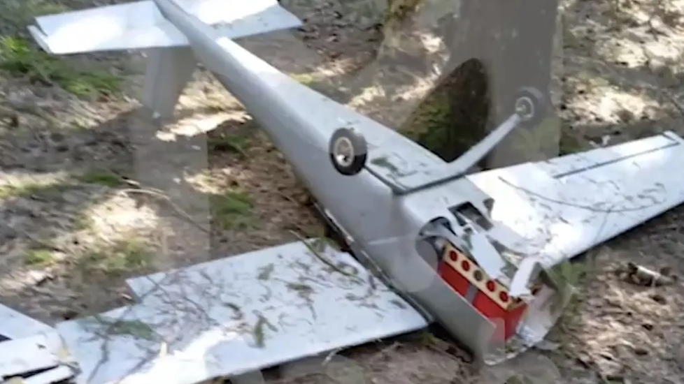 Dron, který se zřítil nedaleko Moskvy.