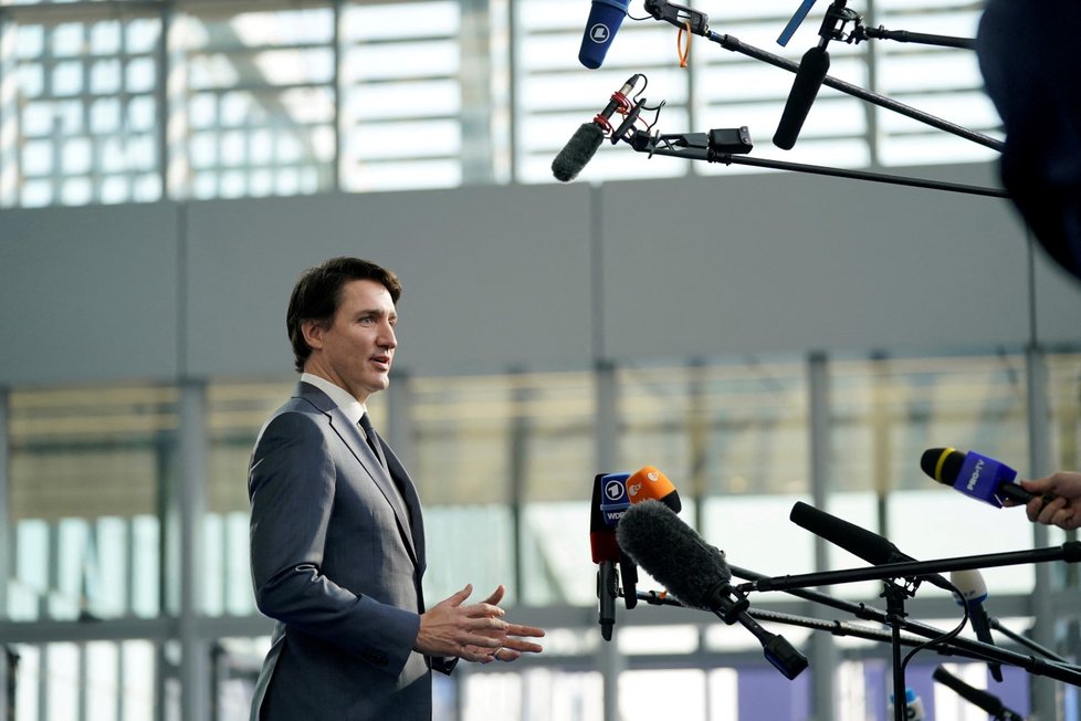 Kanadský premiér Justin Trudeau na summitu NATO v Bruselu. (24.3.2022)
