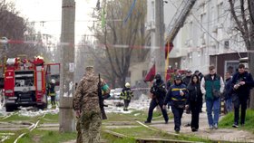 Následky ruského bombardování Oděsy. (23.4.2022)