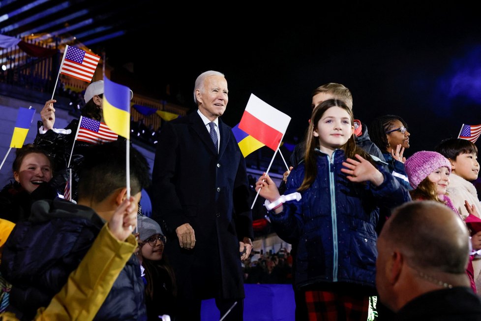 Projev amerického prezidenta Joea Bidena ve Varšavě.