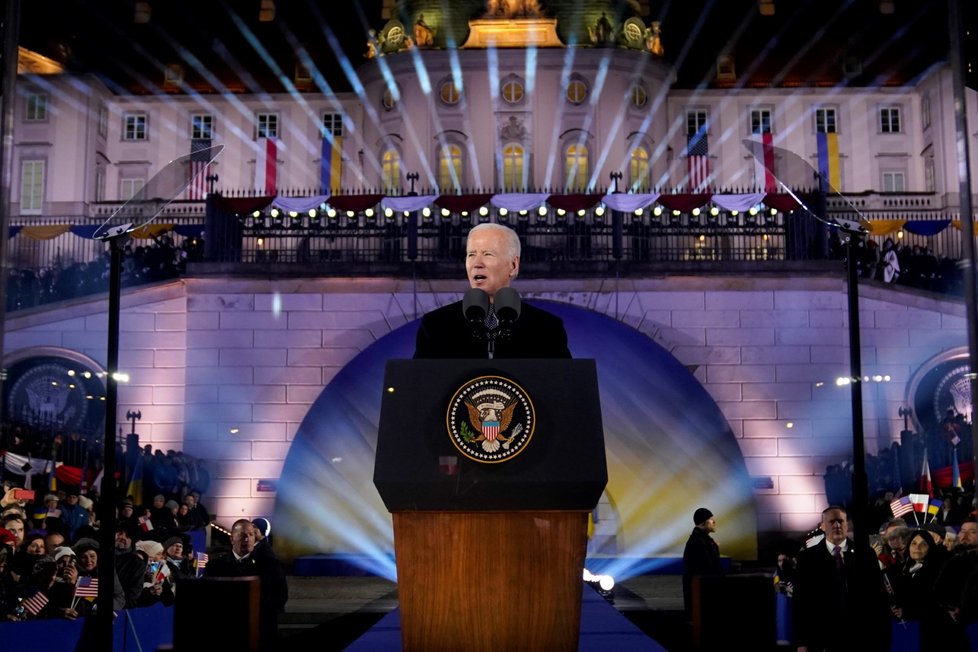 Projev amerického prezidenta Joea Bidena ve Varšavě. (21. 2. 2023)