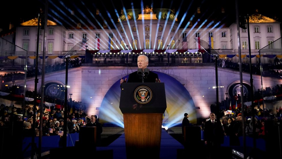 Projev amerického prezidenta Joea Bidena ve Varšavě.