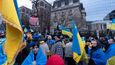 Shrmáždění na podporu Ukrajiny v americkém Washingtonu.o