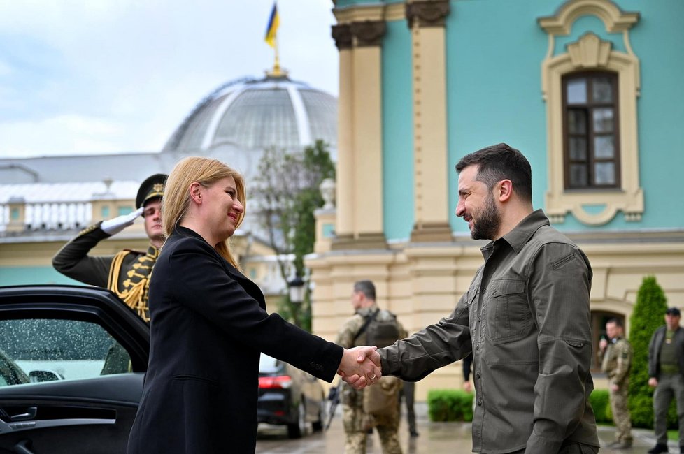 Slovenská prezidentka Zuzana Čaputová s ukrajinským prezidentem Volodymyrem Zelenským