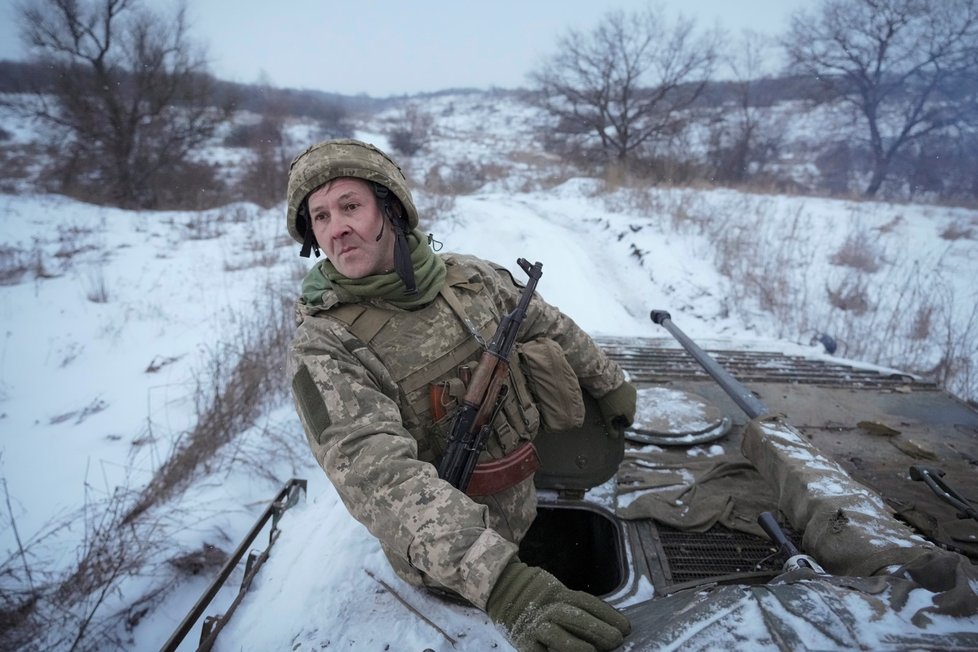 Ukrajinští vojáci u Luhanska.