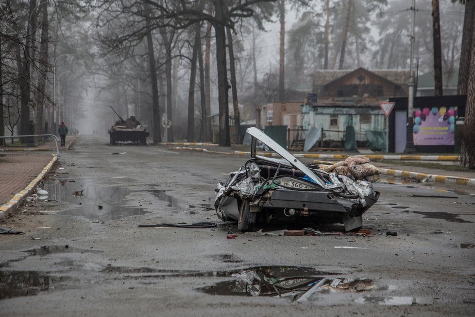 Válka na Ukrajině: Osvobozené město Buča, (1.04.2022)