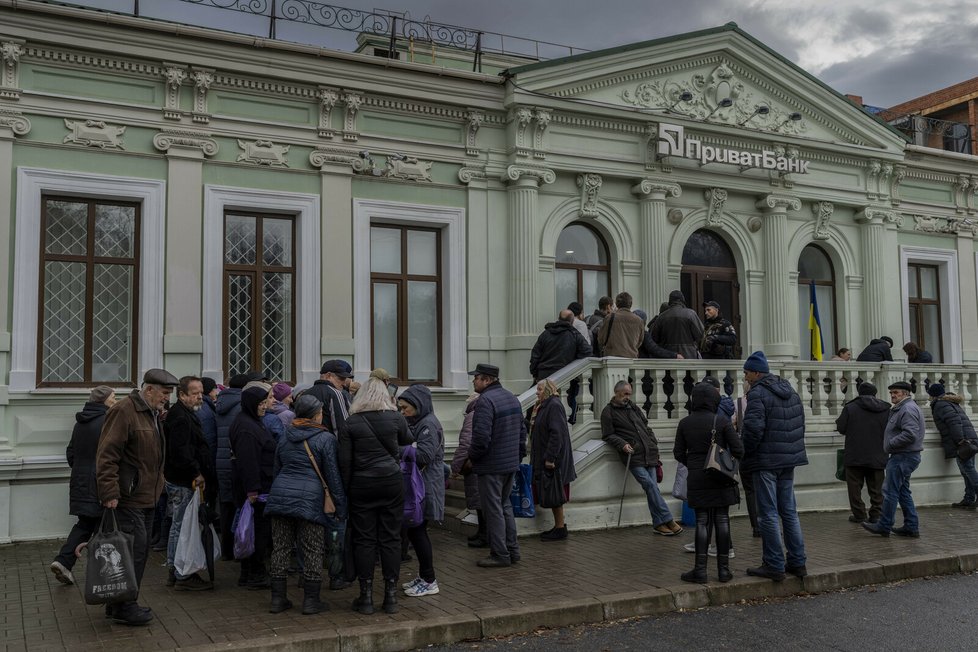 Pohled na osvobozený Cherson, (21.11.2022).