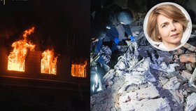 Válka na Ukrajině: Útok na obytný dům v Kyjevě nepřežila novinářka Vira Hyryčová.