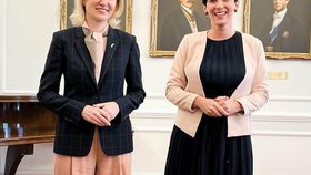 Místopředsedkyně ukrajinského parlamentu Olena Kondratjuková s předsedkyní Sněmovny Markétou Pekarovou Adamovou.