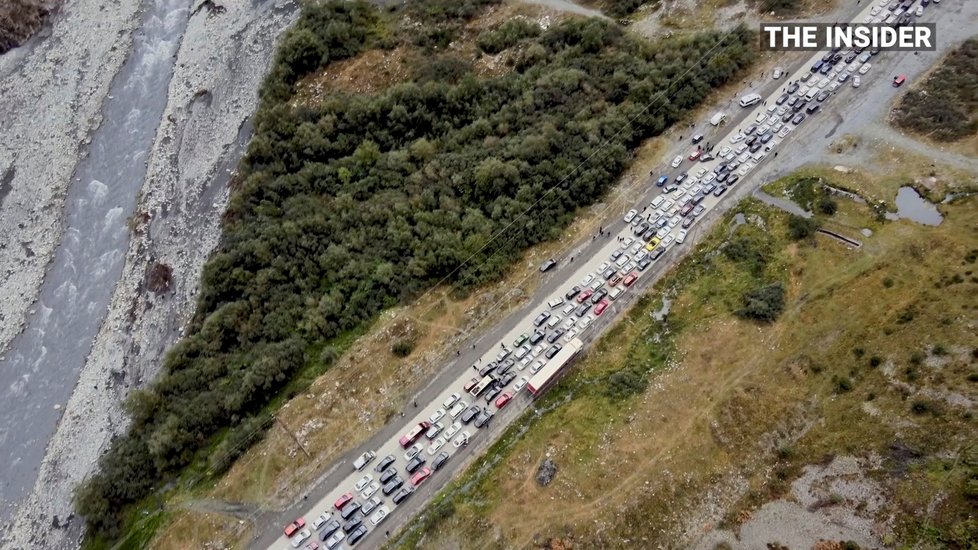 Rusové prchající před mobilizací do Gruzie