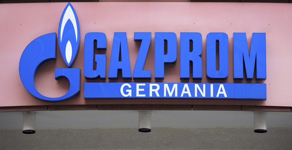 Logo ruského Gazpromu na jeho německé pobočce