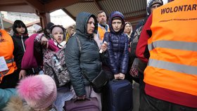 Ukrajinští uprchlíci v polském Přemyšlu (25.03.2022)