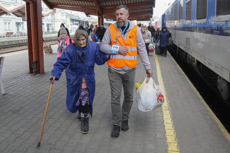 Ukrajinští uprchlíci v polské Přemyšli, (25.03.2022).