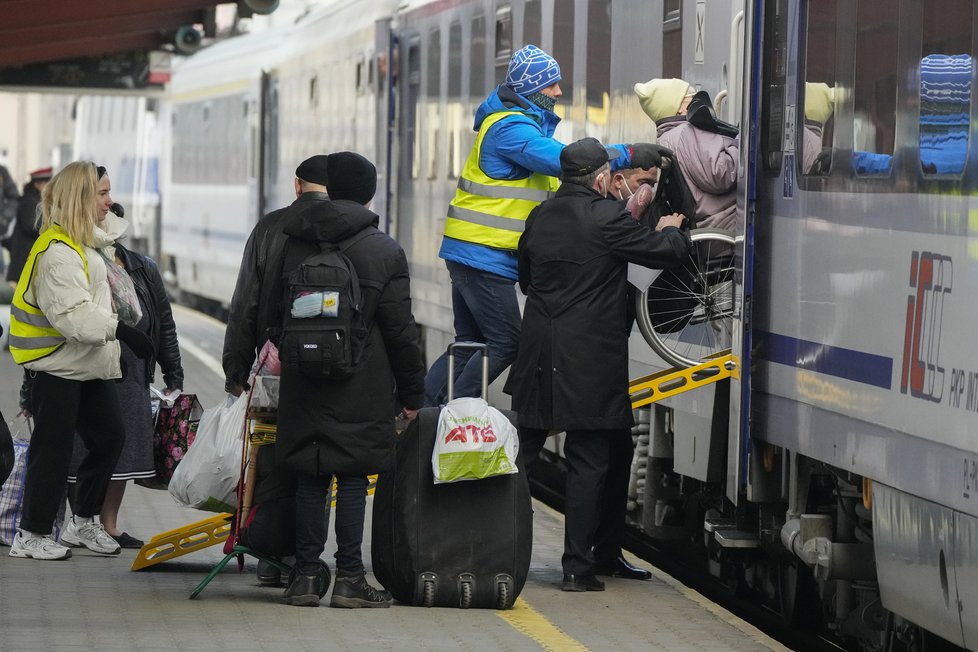 Ukrajinští uprchlíci v polské Přemyšli, (25.03.2022).