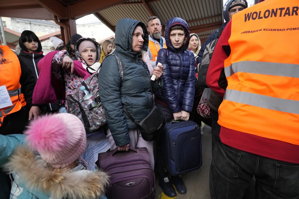 Ukrajinští uprchlíci v polské Přemyšli, (25.03.2022).