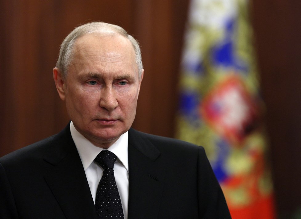 Ruský prezident Vladimir Putin označil ozbrojenou vzpouru wagnerovců pod vedením jejich šéfa za zradu, (24.06.2023).