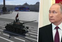 Putinova slabá přehlídka v Moskvě: Expert ukázal na jediný „muzejní“ tank, Ukrajinci zmiňují ostudu