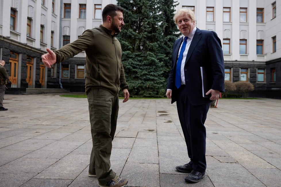 Do Kyjeva za prezidentem Zelenským přijel britský premiér Boris Johnson.