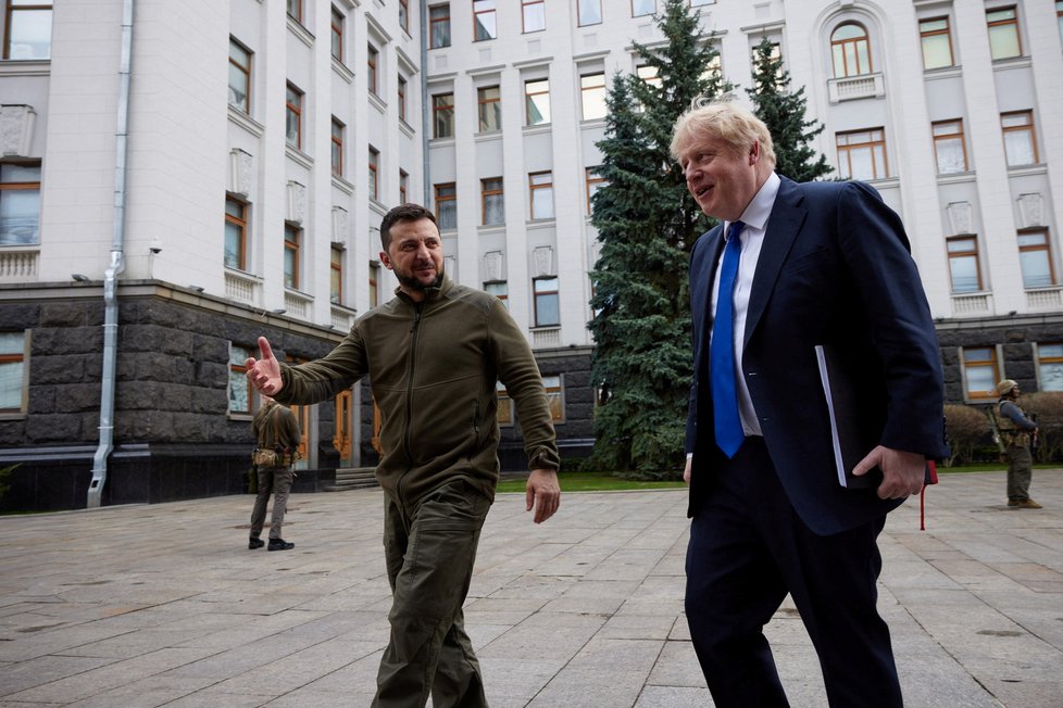 Do Kyjeva za prezidentem Zelenským přijel britský premiér Boris Johnson.