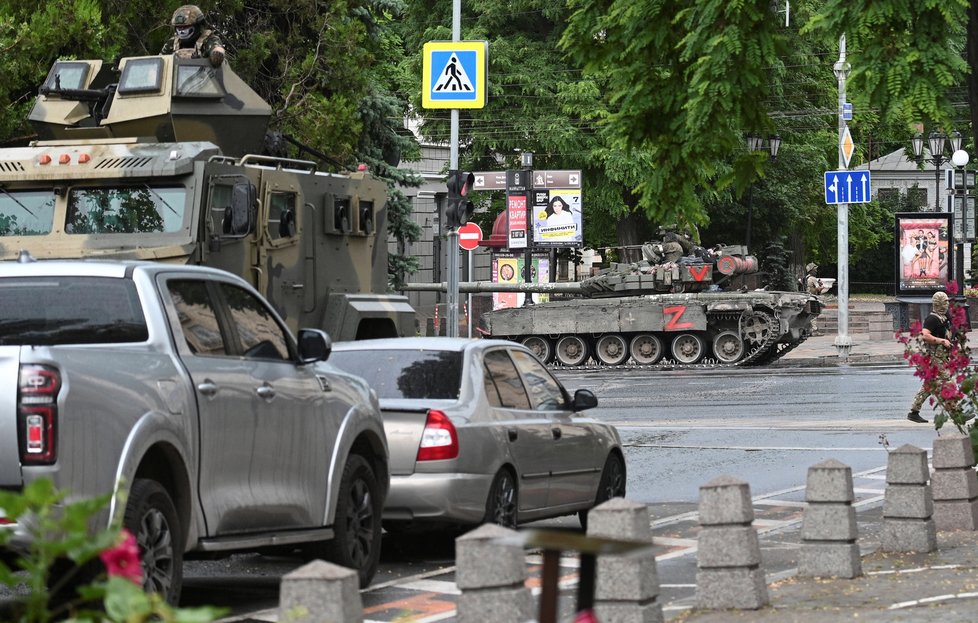 Wagnerovci v Rostově na Donu (24.06.2023).