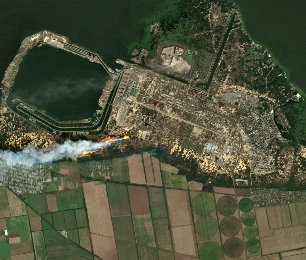 Válka na Ukrajině: Požár v Záporoží.