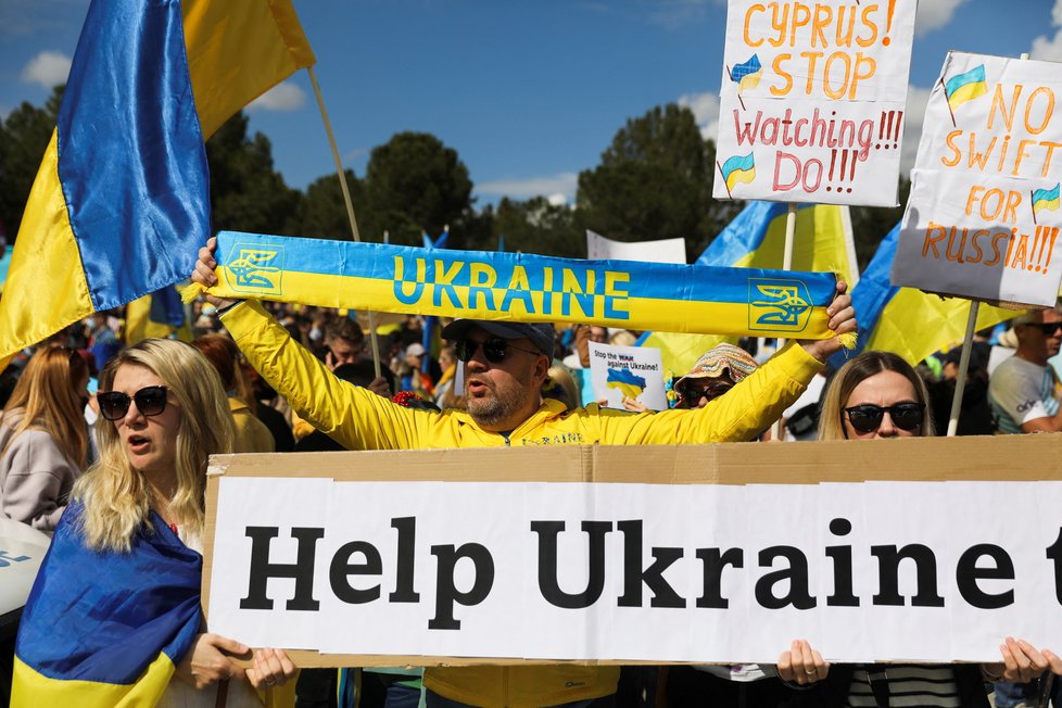 Protesty proti ruské agresi na Ukrajině, (26.02.2022).