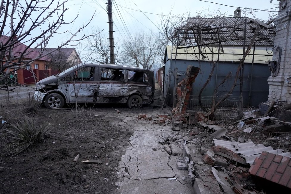 Boje v ukrajinském městě Mariupol (24. 2. 2022)