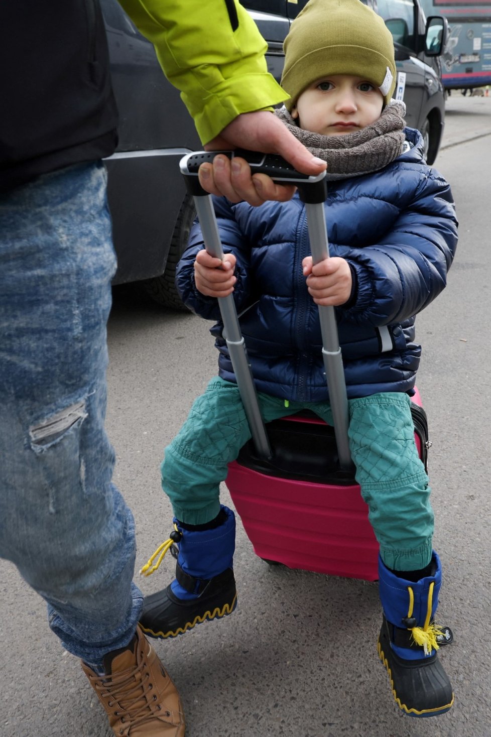 Lidé, kteří prchli z Ukrajiny před válkou, v polské obci Medyka.