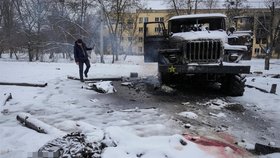 Válka na Ukrajině: Ulice Charkova (25.2.2022)
