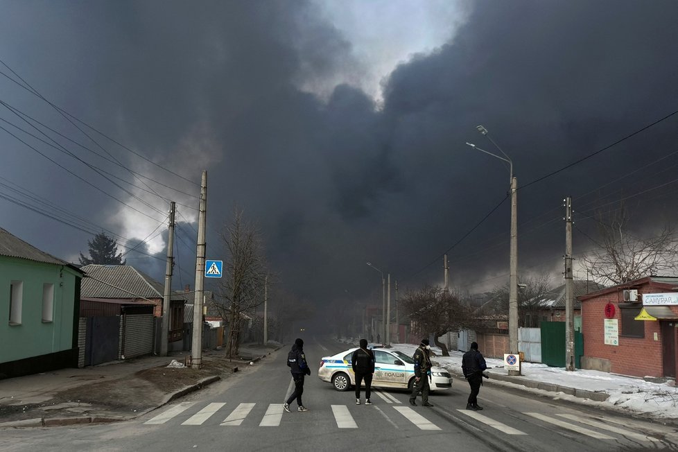 Požár charkovského centra Barabashovo